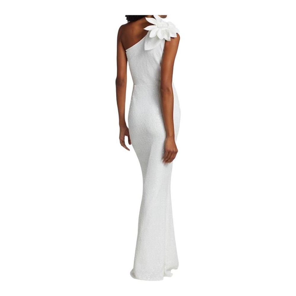 CHIARA Boni La Petite Robe Keila Metallic One Shoulder Gown Size 10 NWT